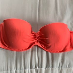 Hot pink bandeau bikini top